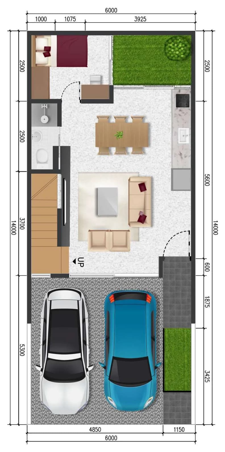 The developer's working drawing for the ground floor of the Afromosia type