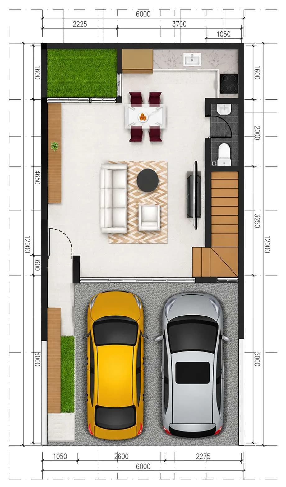 The developer's working drawing for the ground floor of the Oak type